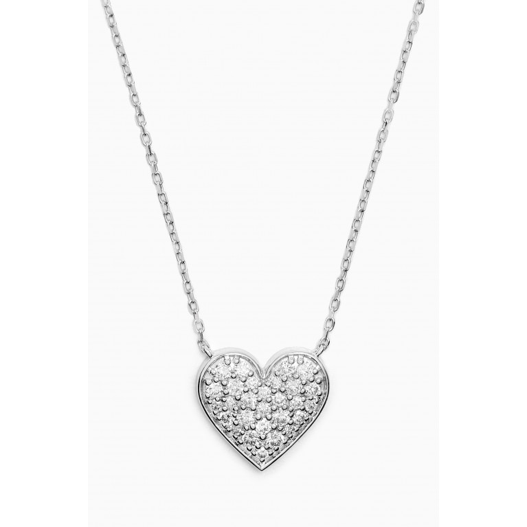 Fergus James - Diamond Heart Pendant Necklace in 18kt White Gold