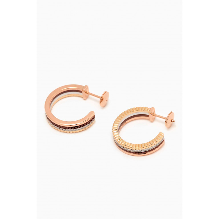 Boucheron - XS Quatre Classic Diamond Hoop Earrings in 18kt Mixed Gold