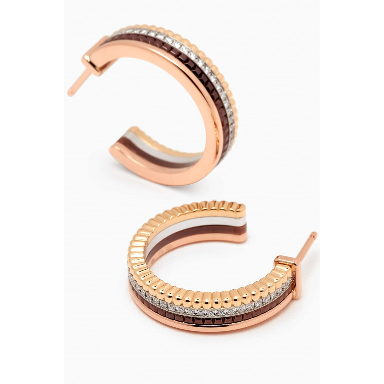 Boucheron - XS Quatre Classic Diamond Hoop Earrings in 18kt Mixed Gold