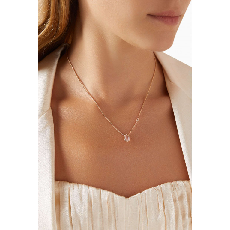 Boucheron - Serpent Bohème Diamond XS Motif Pink Quartz Pendant Necklace in 18kt Rose Gold