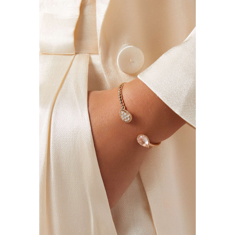 Boucheron - Serpent Bohème S Motif Diamond & Pink Quartz Bracelet in 18kt Rose Gold