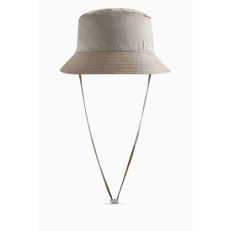 Kith - Logo Bucket Hat in Wrinkle Nylon Neutral