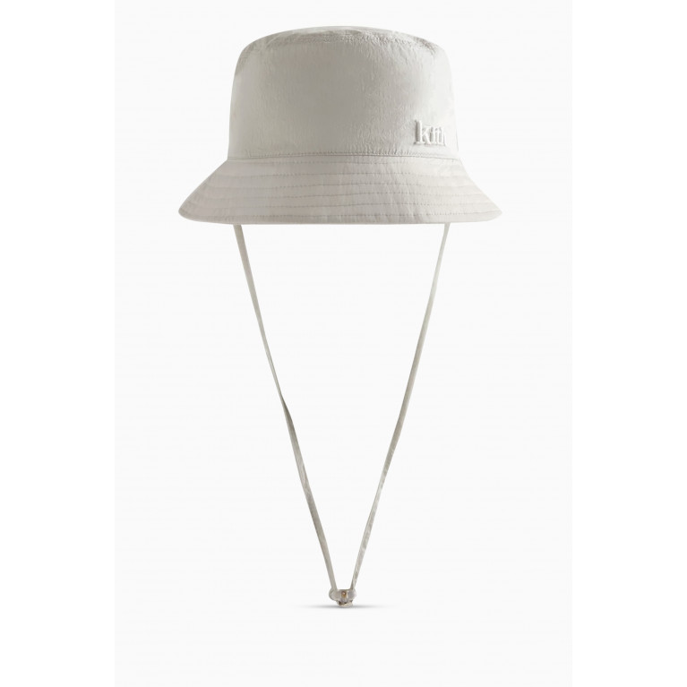 Kith - Logo Bucket Hat in Wrinkle Nylon Grey