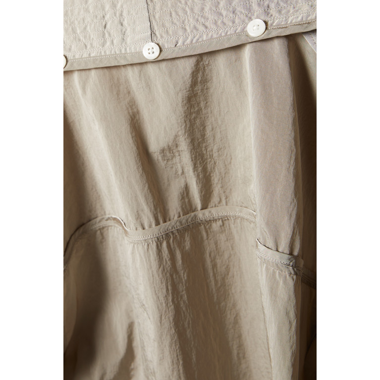 Kith - Fulton Kimono Track Jacket in Wrinkle Nylon Neutral
