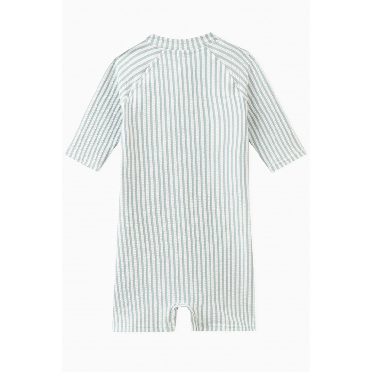Liewood - Max Stripes-print Swim Romper in Polyester-blend