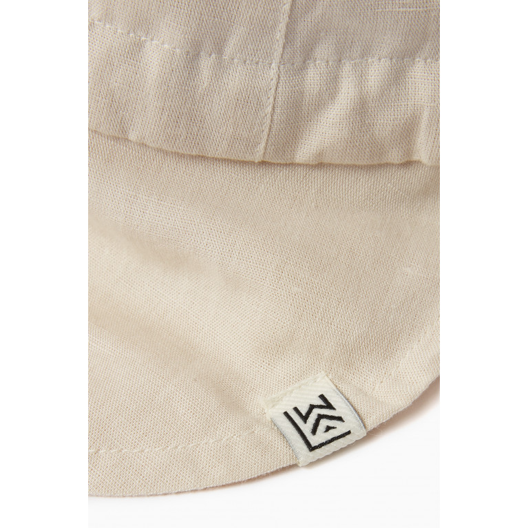 Liewood - Gorm Bear Ears-embroidered Sun Hat in Organic Cotton & Linen Neutral