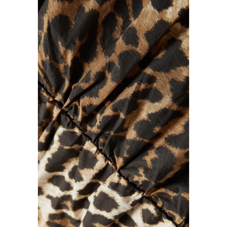 Ganni - Leopard-print Mini Dress in Organic-cotton