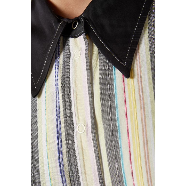 Ganni - Mix Slub Stripe Shirt in LENZING™ ECOVERO™