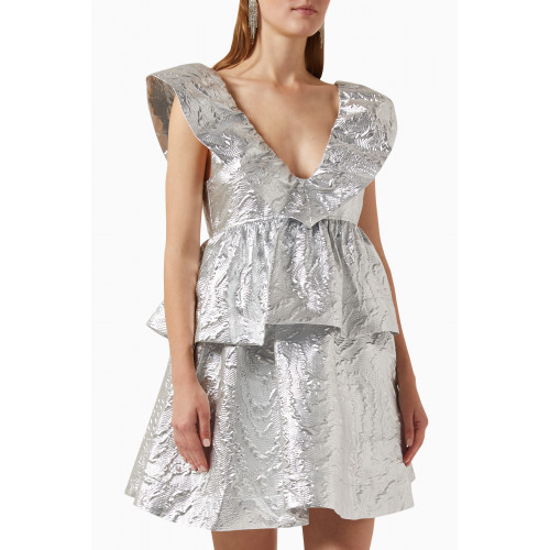 Ganni - Metallic Mini Dress in Jacquard