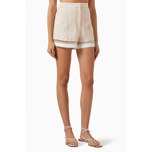 Significant Other - Blaire High-waist Shorts in Cotton & Linen-blend
