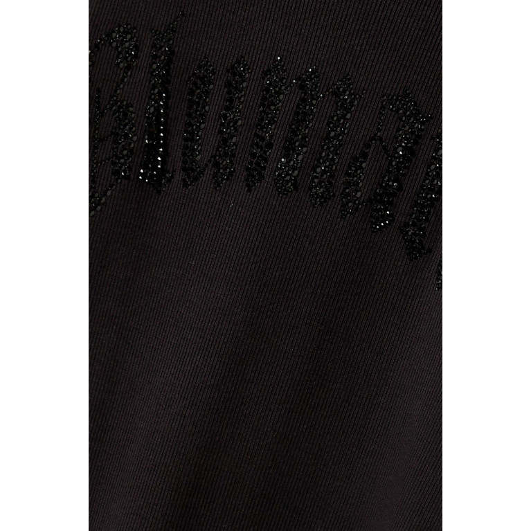 Blumarine - Embellished-logo Bodycon Dress Black
