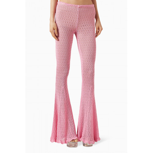 Blumarine - Bell-Bottom Pants in Viscose Pink