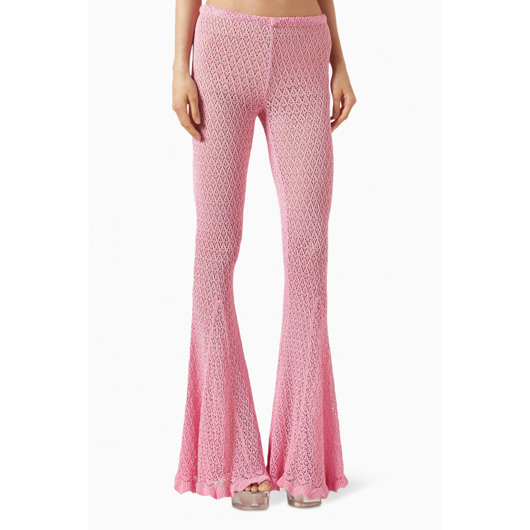 Blumarine - Bell-Bottom Pants in Viscose Pink