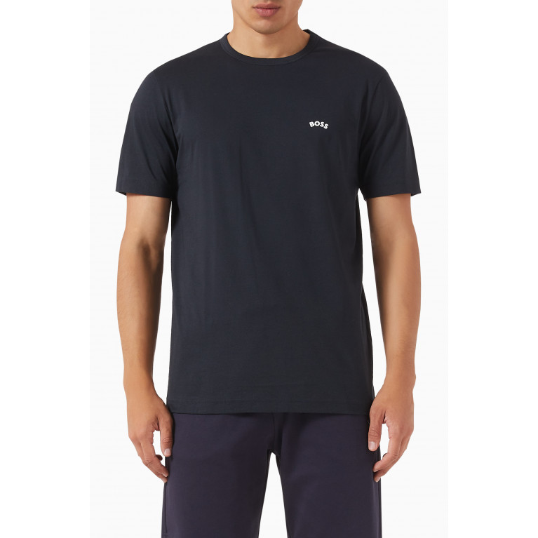 Boss - Curved Logo T-shirt in Organic Cotton
