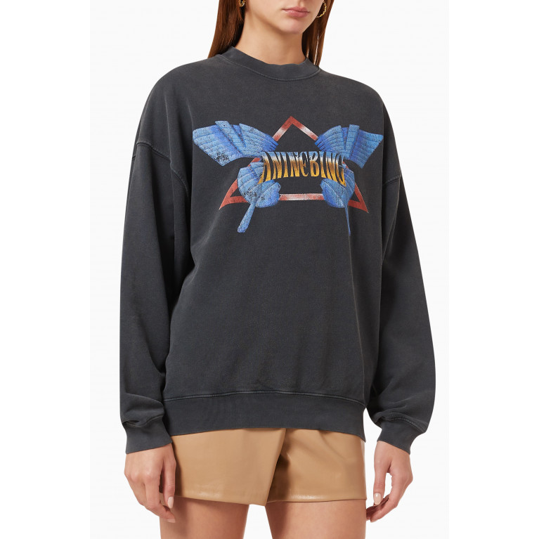 ANINE BING - Harvey Butterfly Sweatshirt in Organic Cotton-terry