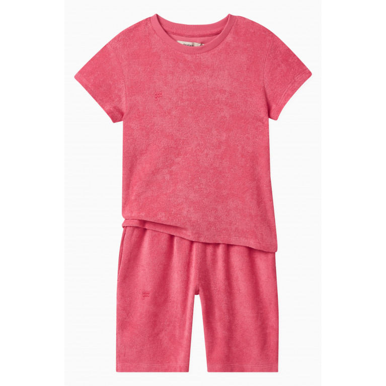 Pangaia - Towelling T-shirt in Organic-cotton Pink
