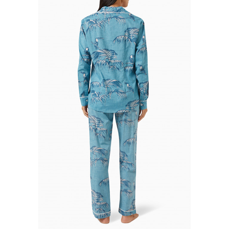Desmond & Dempsey - Bocas Long-sleeve Pyjama Set in Cotton