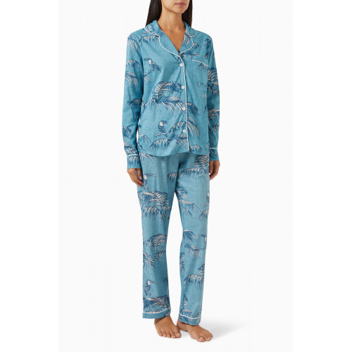 Desmond & Dempsey - Bocas Long-sleeve Pyjama Set in Cotton