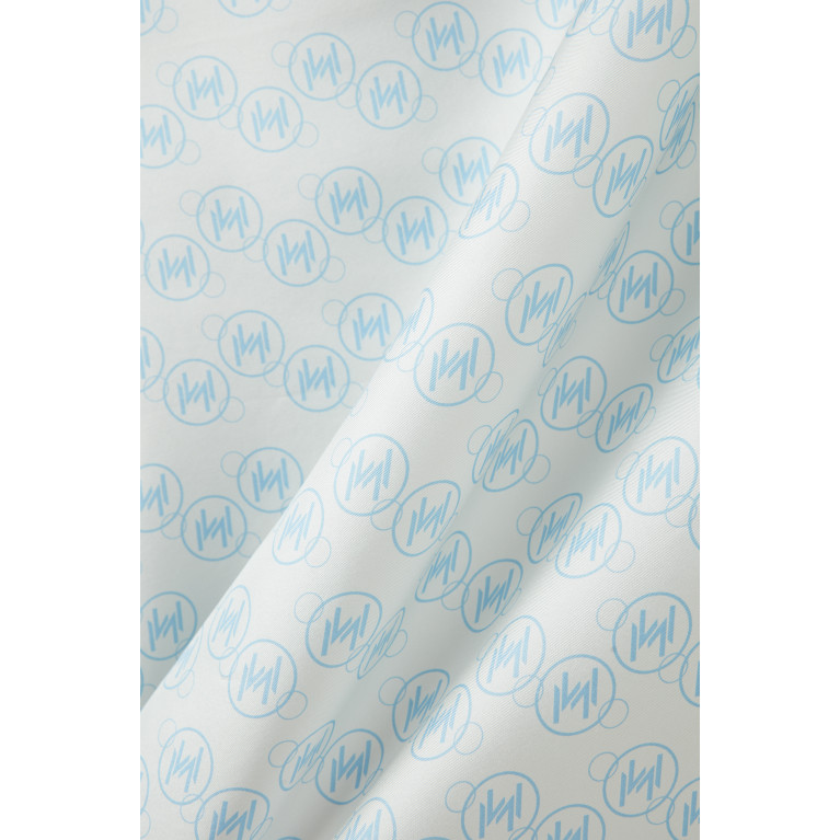 Marella - Bonbon Logo Scarf in Woven Silk Blue