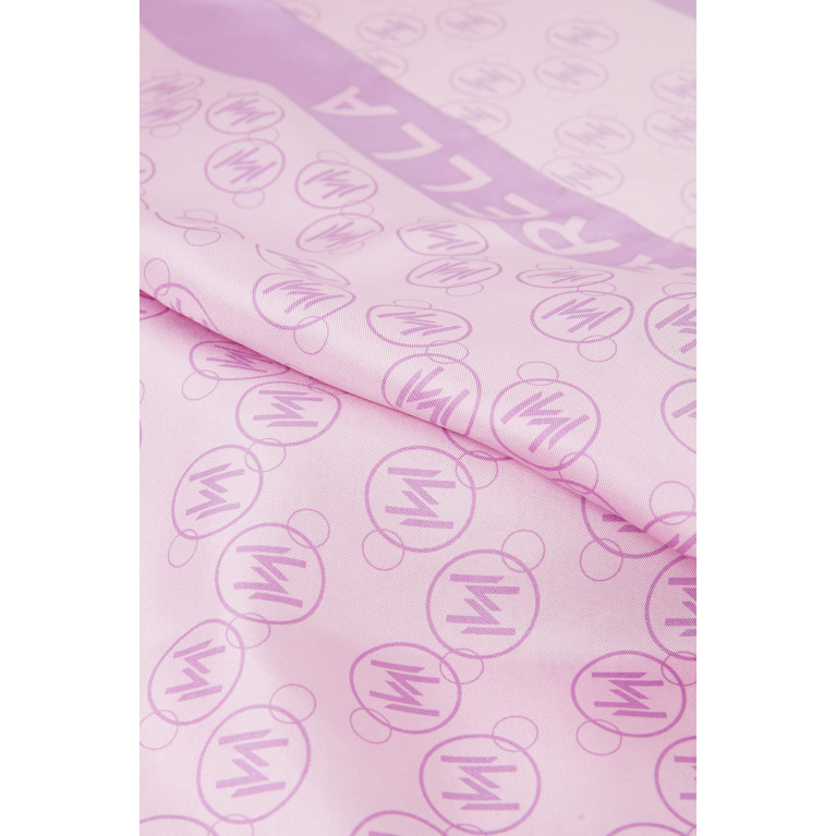 Marella - Bonbon Logo Scarf in Woven Silk Pink