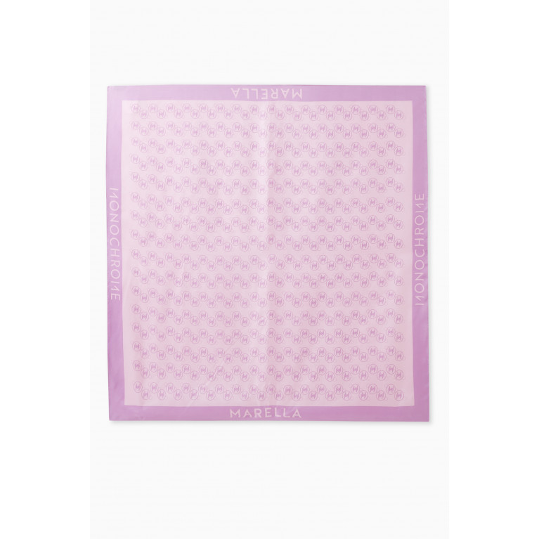 Marella - Bonbon Logo Scarf in Woven Silk Pink