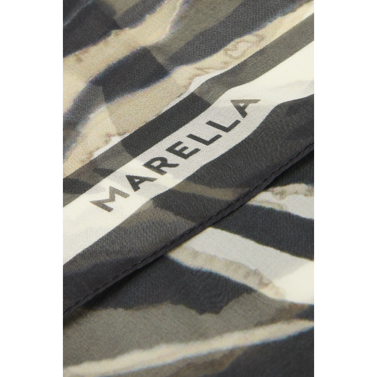 Marella - Duilia Patterned Scarf in Silk Brown