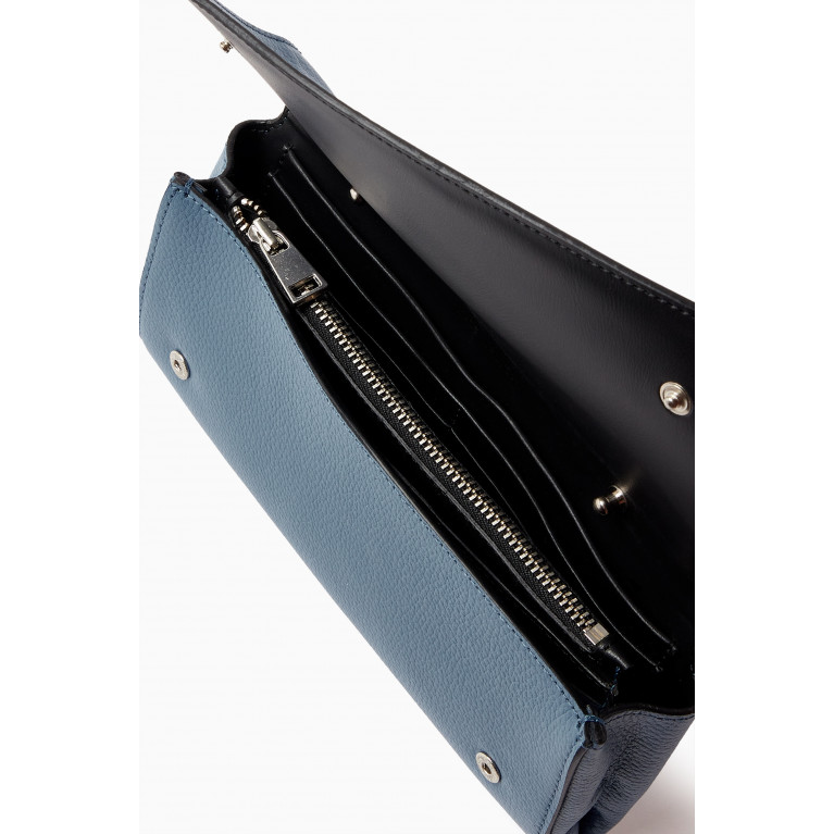 Marella - Regia Shoulder Bag in Calfskin leather Blue