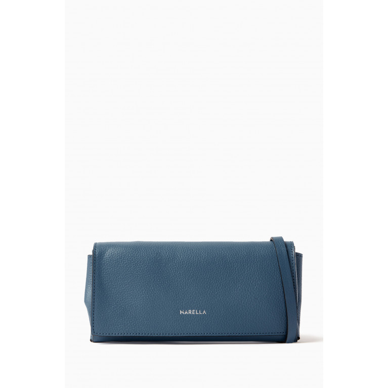 Marella - Regia Shoulder Bag in Calfskin leather Blue