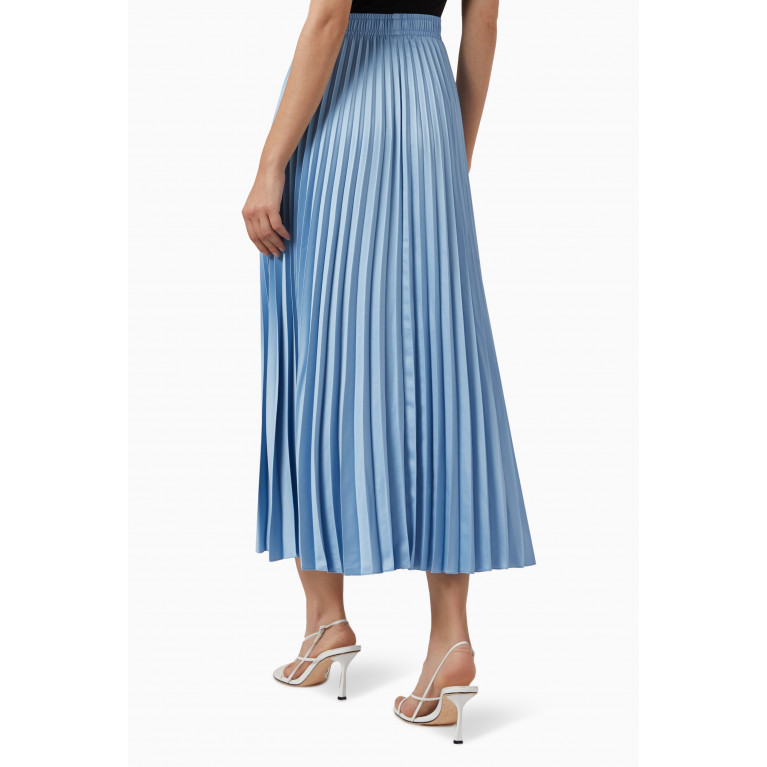Marella - James Pleated Skirt in Satin Blue
