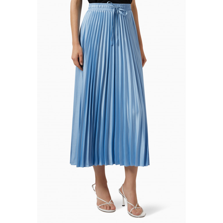 Marella - James Pleated Skirt in Satin Blue