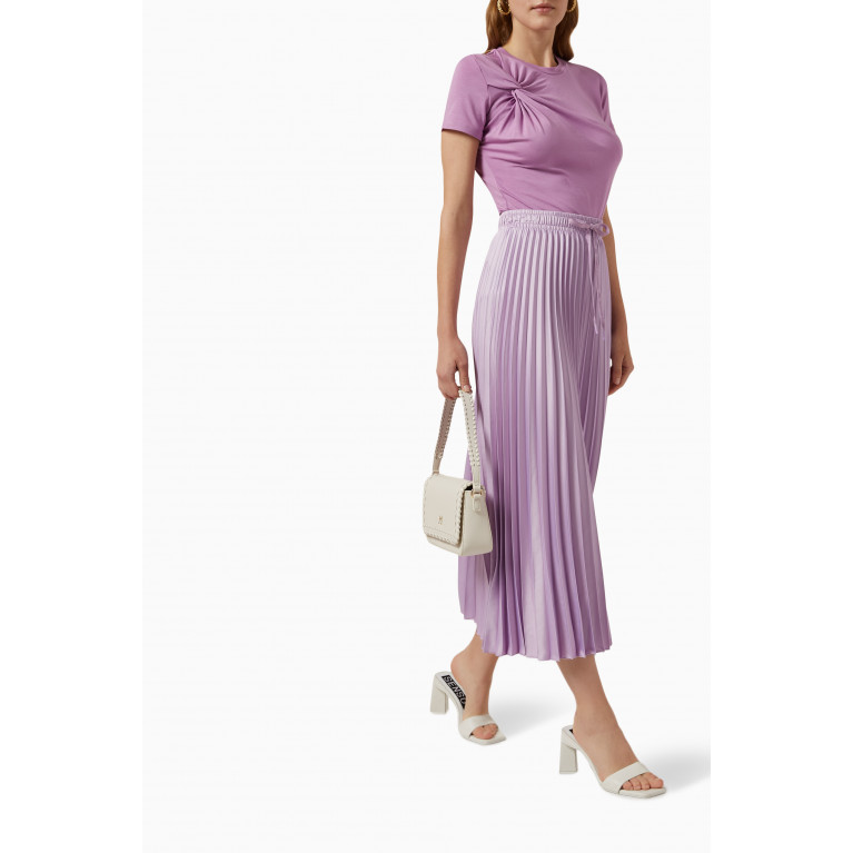 Marella - James Pleated Skirt in Satin Purple