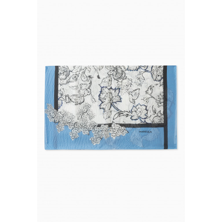 Marella - Gina Printed Scarf in Silk Blue
