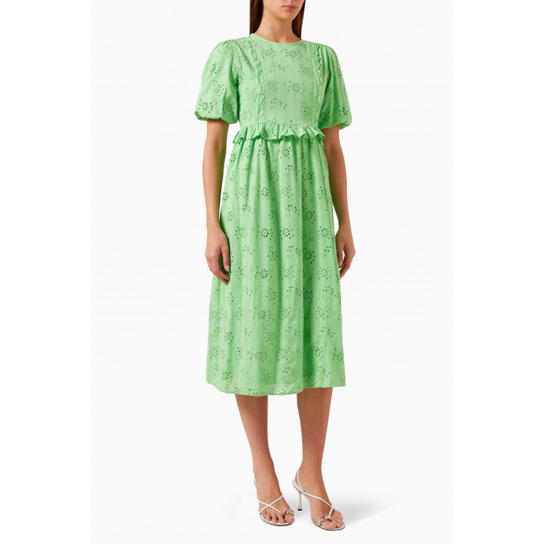 Y.A.S - Yassumanna Broderie Anglaise Midi Dress in Cotton