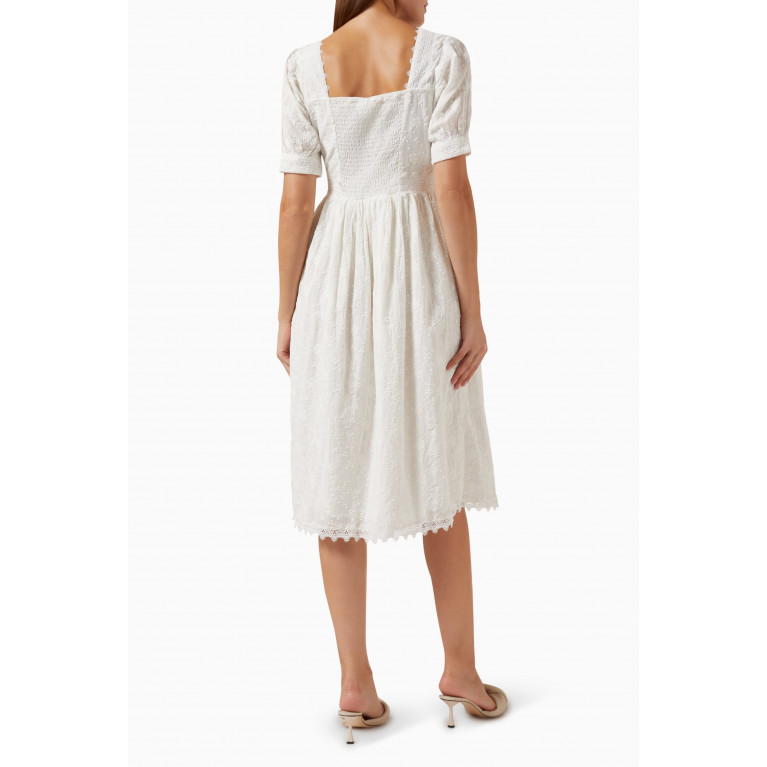 Y.A.S - Yaskimberly Embroidered Midi Dress in Cotton