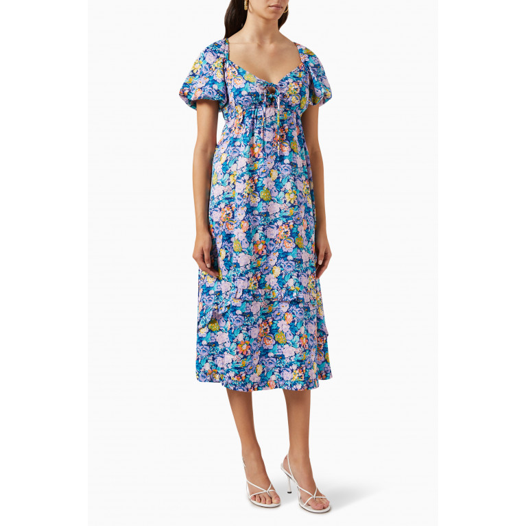 Y.A.S - Yassilana Floral Midi Dress in Recycled Polyester