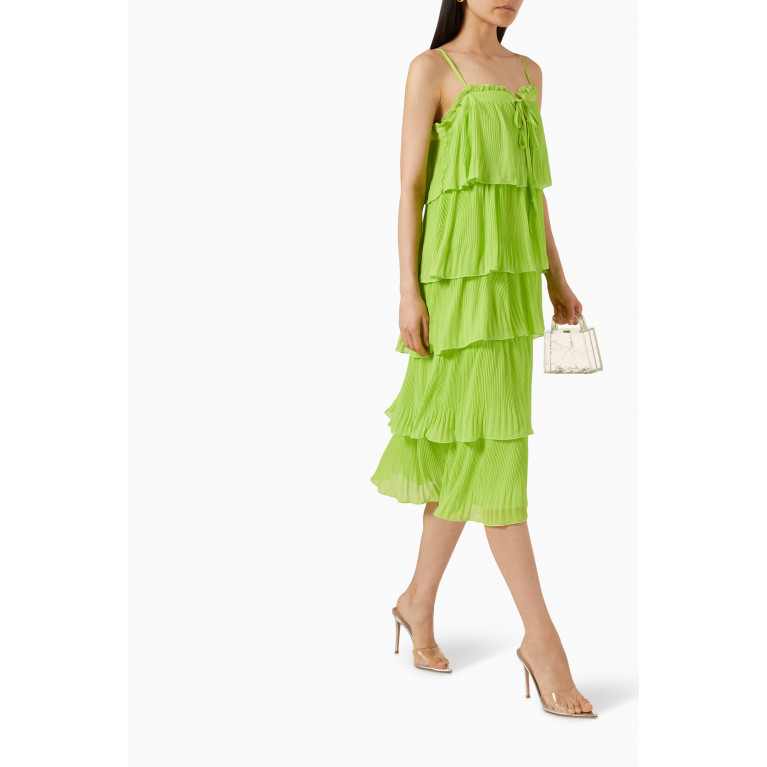 Y.A.S - Yaspimo Strap Midi Dress in Crepe Green
