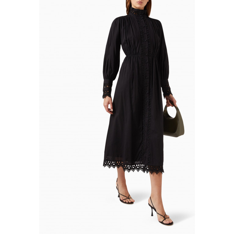 Y.A.S - Yastrima Midi Shirt Dress in Organic Cotton Black