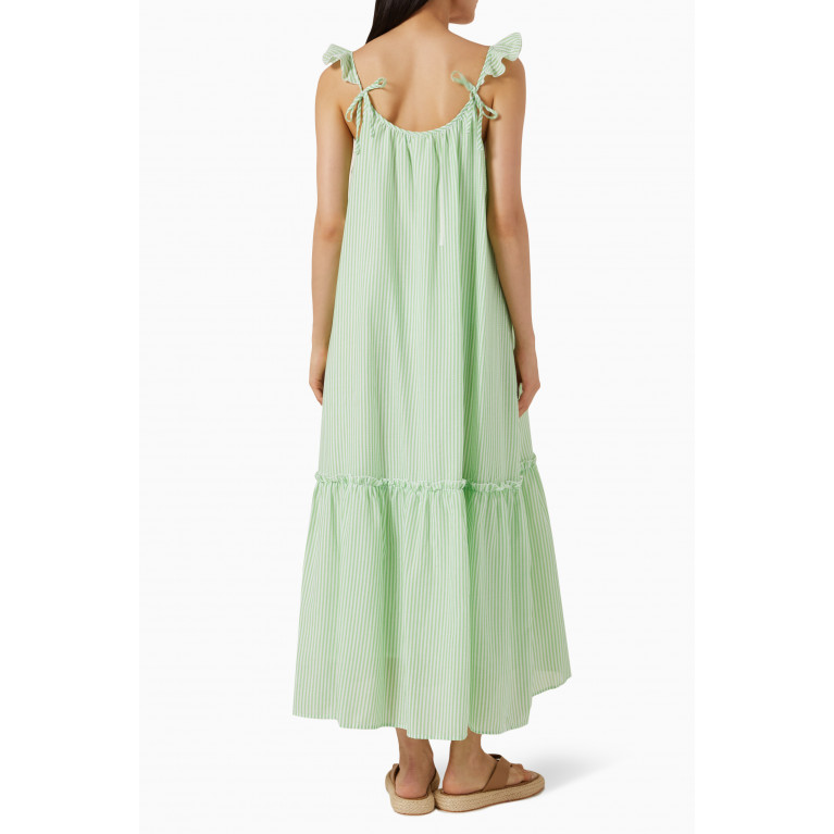 Y.A.S - Yastia Midi Dress in Organic Cotton Green
