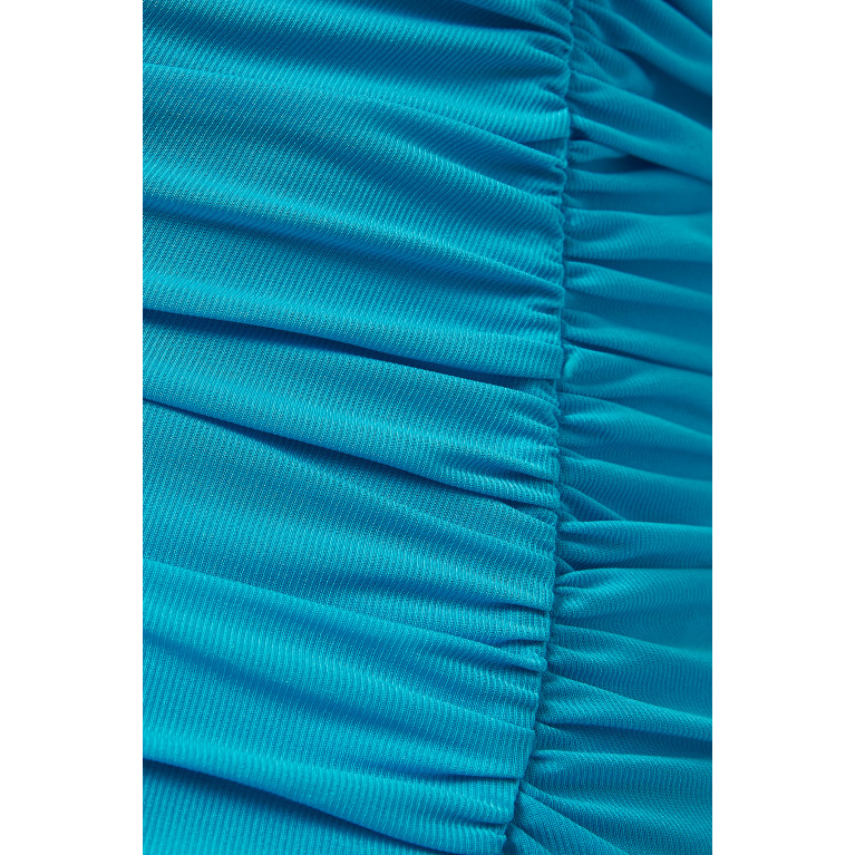 Simon Miller - Mesh Swizzle Maxi Dress in Polyester Blue