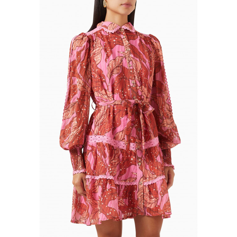 Y.A.S - Yasacacia Printed Mini Dress in Recycled Lurex-blend