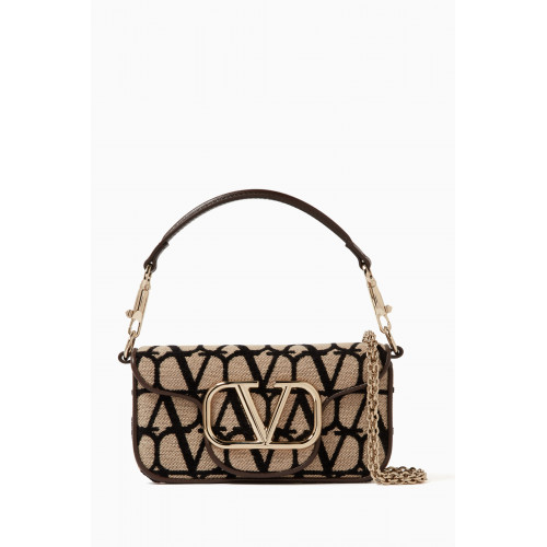 Valentino - Valentino Garavani Small Locò Toile Iconographe Shoulder Bag in Cotton blend Neutral