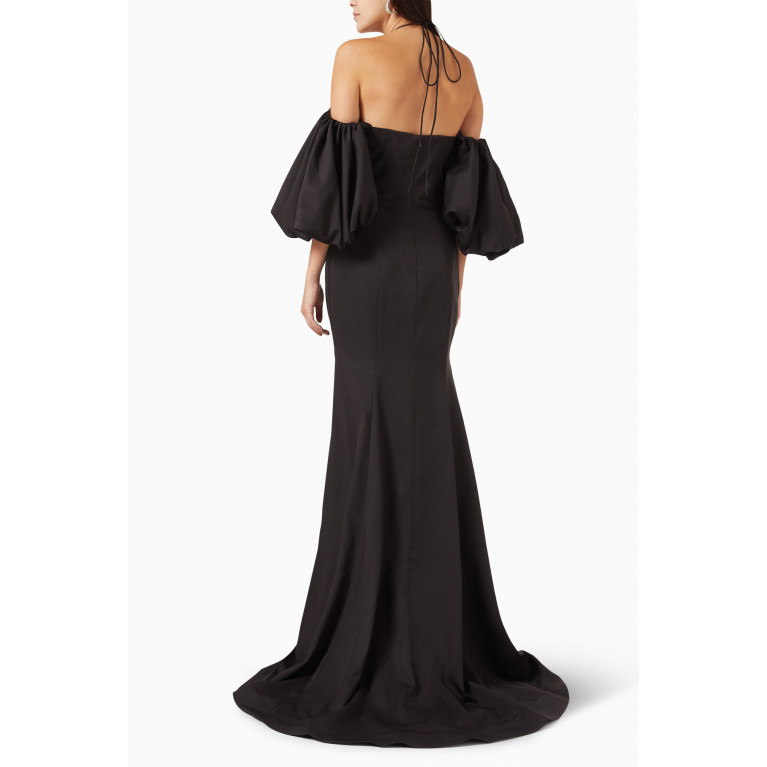 Bazza Alzouman - Cold-shoulder Mermaid Gown in Crepe