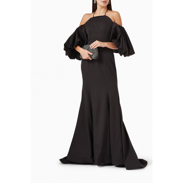 Bazza Alzouman - Cold-shoulder Mermaid Gown in Crepe