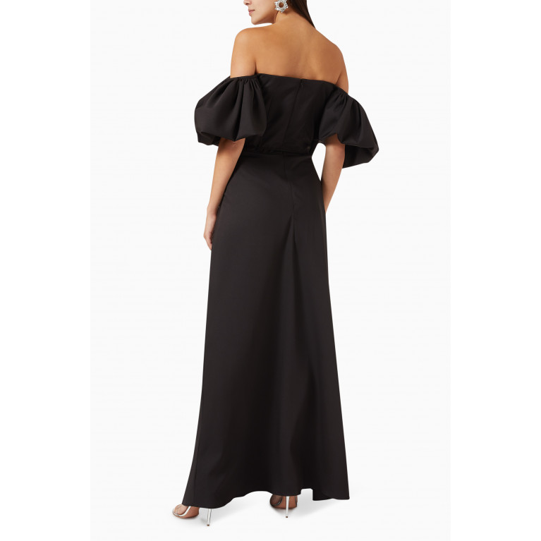Bazza Alzouman - Off-shoulder A-line Gown in Crepe