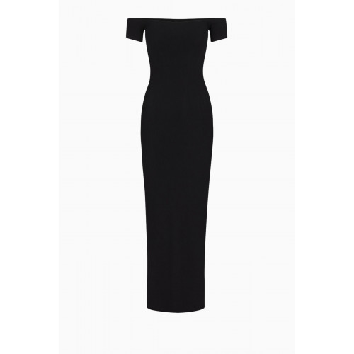 SKIMS - Soft Lounge Off-shoulder Maxi Dress in Stretch-modal Black