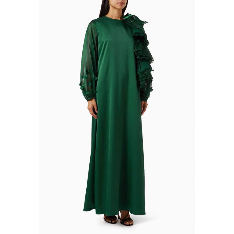 NASS - Detachable Ruffle Maxi Dress Green