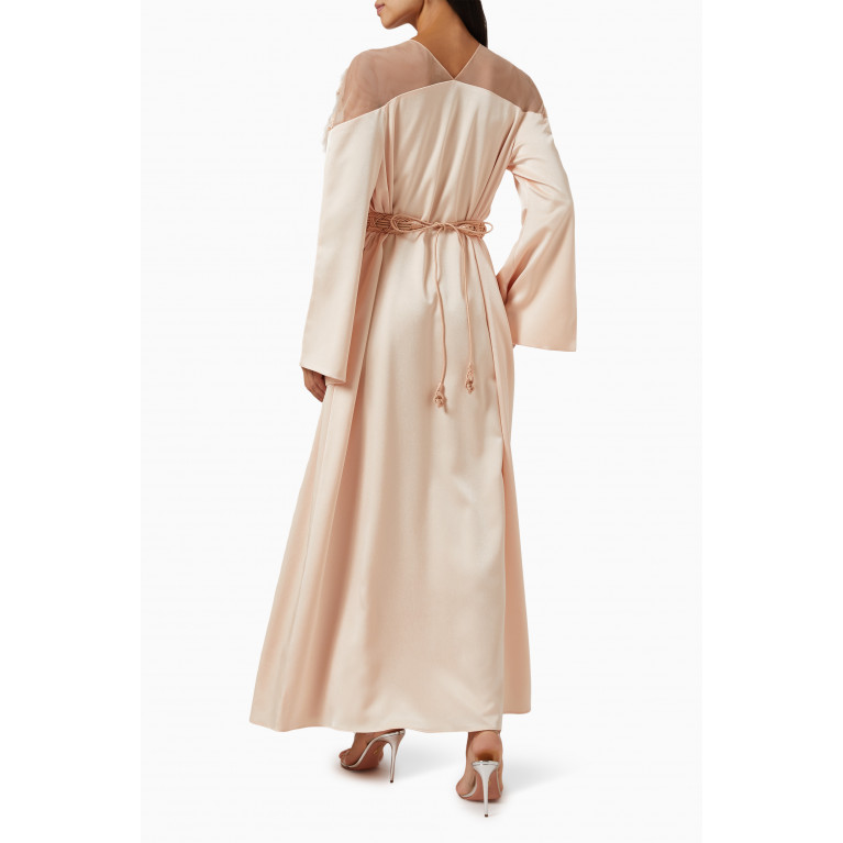 NASS - Braided Belt Maxi Dress in Crepe Pink