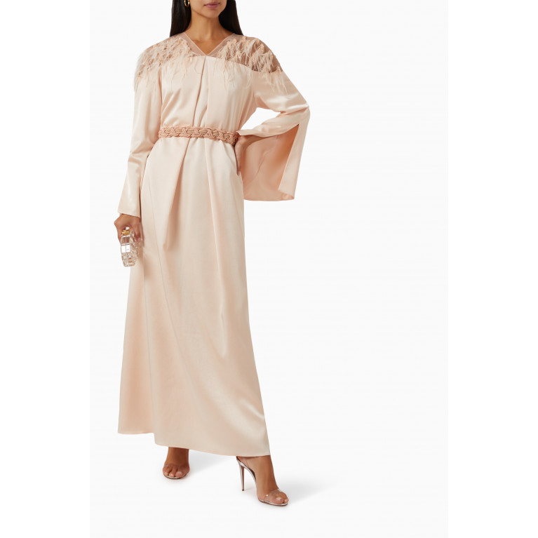 NASS - Braided Belt Maxi Dress in Crepe Pink