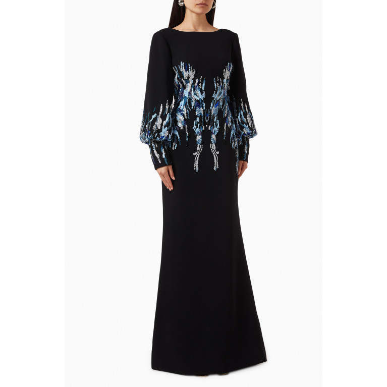 Saiid Kobeisy - Sequin-embellished Maxi Dress in Crepe