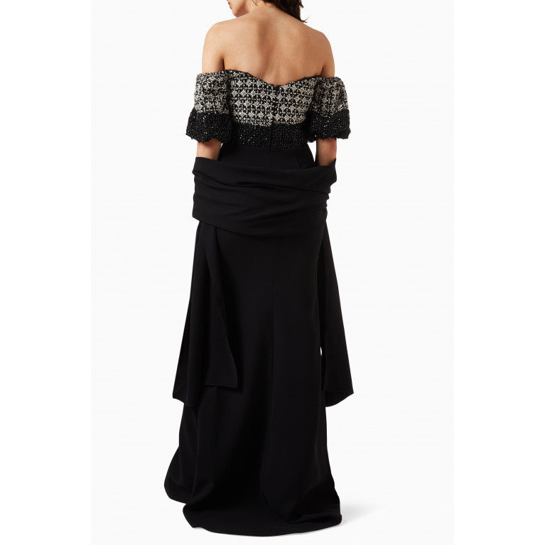 Saiid Kobeisy - Off-shoulder Embellished Maxi Dress